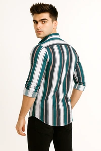 American Owl AMERICAN OWL Casual Shirts  Full Sleeves Stripes CAO001 - M