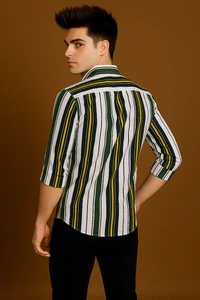 American Owl AMERICAN OWL Casual Shirts  Full Sleeves Stripes CAO002 - M