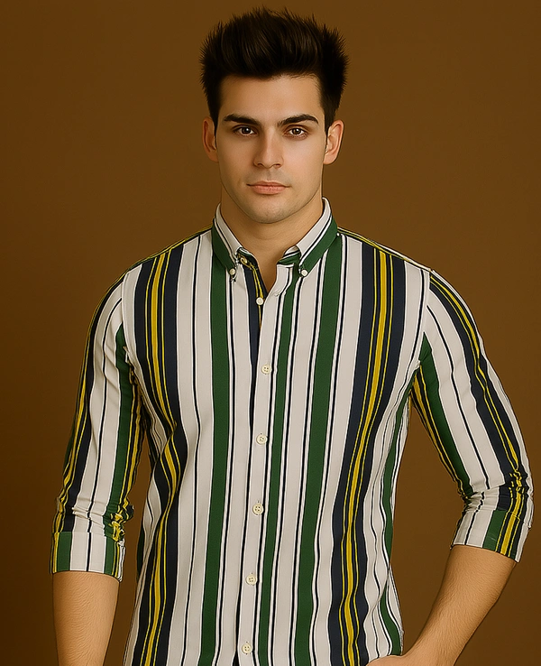 American Owl AMERICAN OWL Casual Shirts  Full Sleeves Stripes CAO002 - M