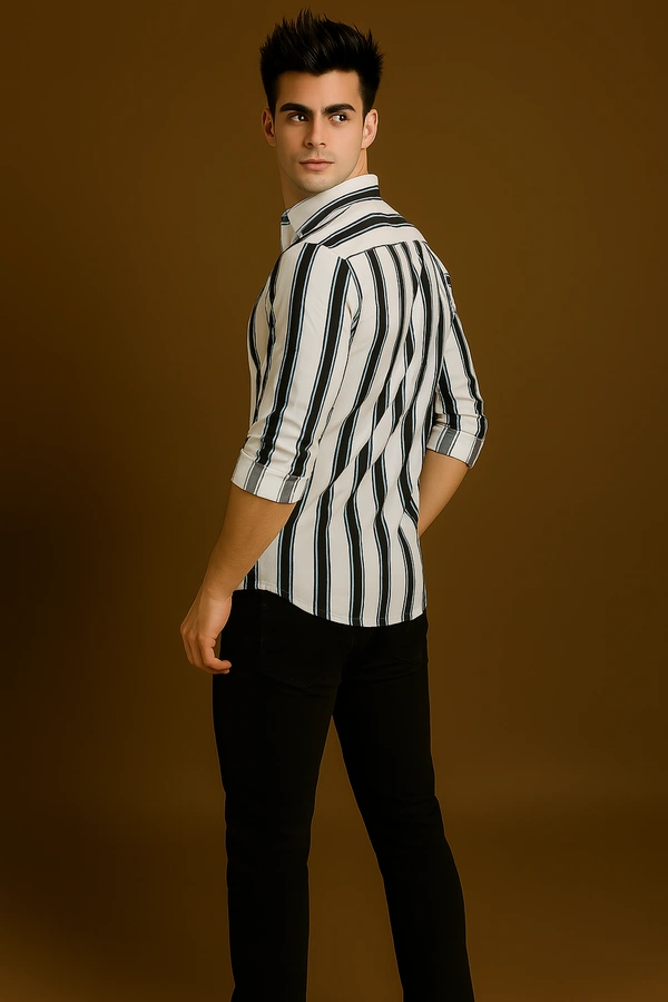 American Owl AMERICAN OWL Casual Shirts  Full Sleeves Stripes CAO003 - M