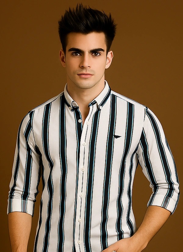 American Owl AMERICAN OWL Casual Shirts  Full Sleeves Stripes CAO003 - M