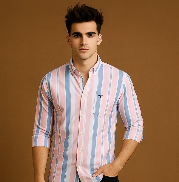 American Owl AMERICAN OWL Casual Shirts  Full Sleeves Stripes CAO004 - M