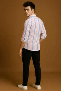 American Owl AMERICAN OWL Casual Shirts  Full Sleeves Stripes CAO004 - M
