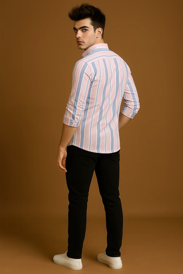 American Owl AMERICAN OWL Casual Shirts  Full Sleeves Stripes CAO004 - M
