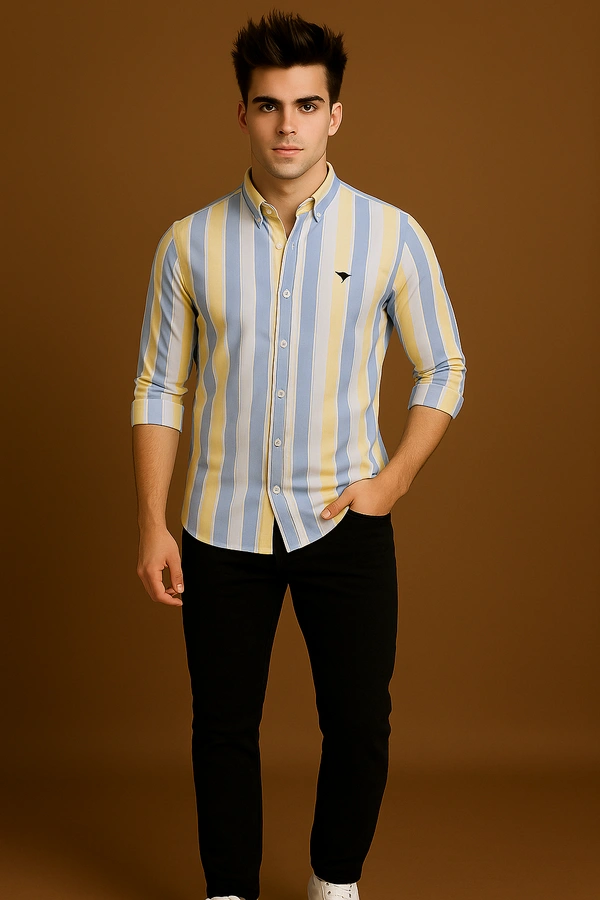 American Owl AMERICAN OWL Casual Shirts  Full Sleeves Stripes CAO005 - M