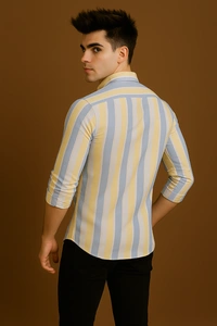 American Owl AMERICAN OWL Casual Shirts  Full Sleeves Stripes CAO005 - M