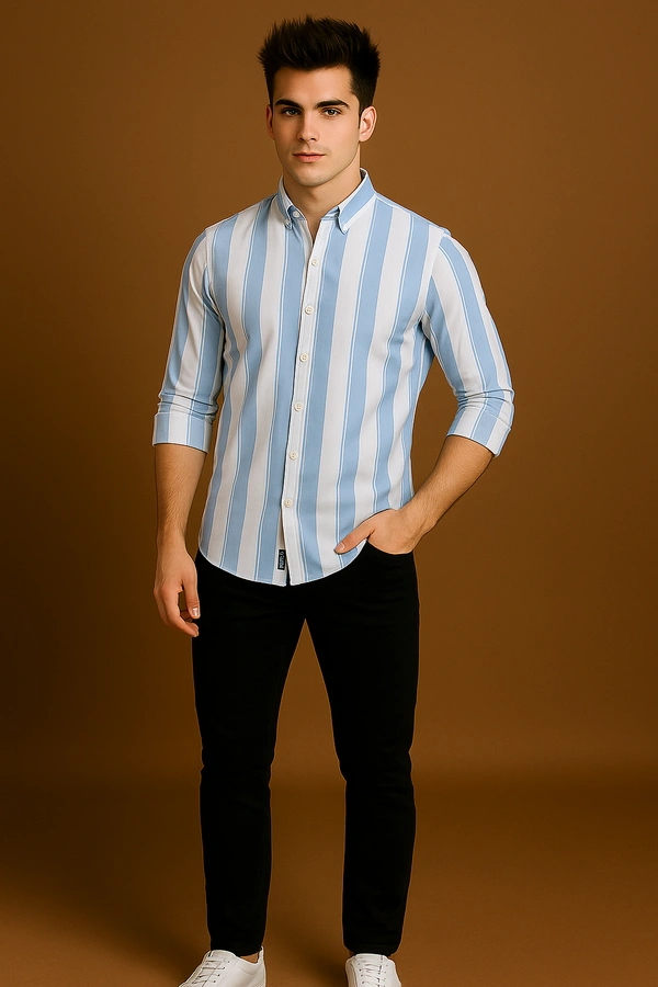 American Owl AMERICAN OWL Casual Shirts  Full Sleeves Stripes CAO006 - M