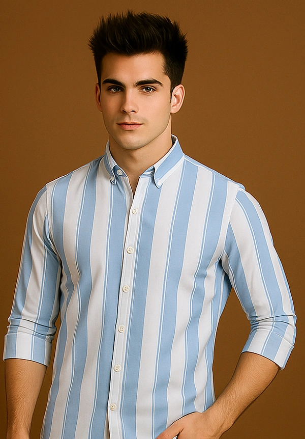 American Owl AMERICAN OWL Casual Shirts  Full Sleeves Stripes CAO006 - M