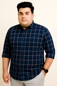 Ekstra EKSTRA Casual Shirts Plus Size Full Sleeves Checks CE006 - 4XL