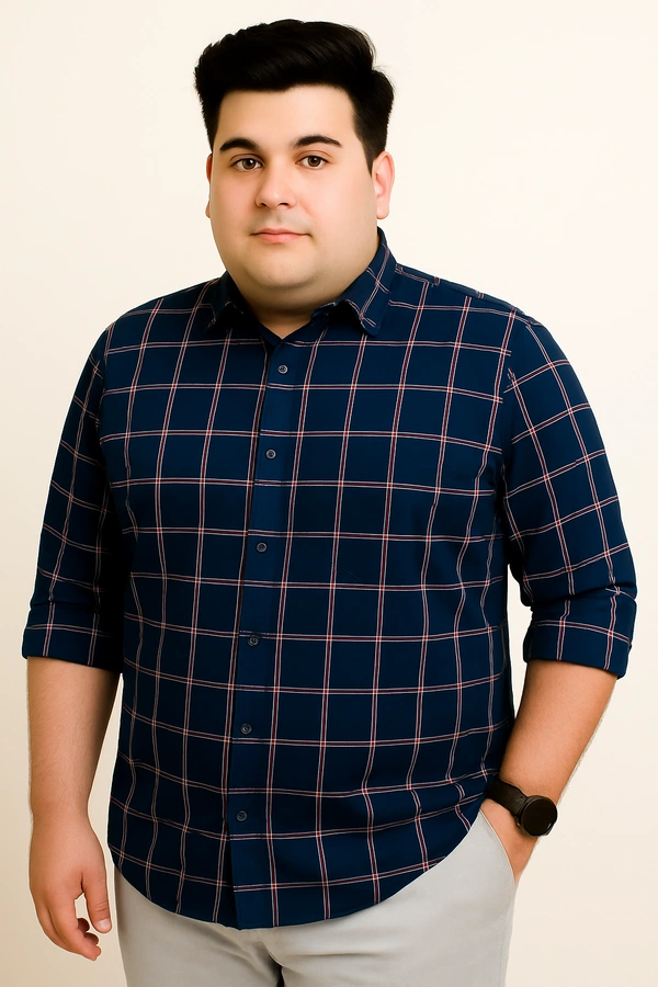 Ekstra EKSTRA Casual Shirts Plus Size Full Sleeves Checks CE006 - 4XL