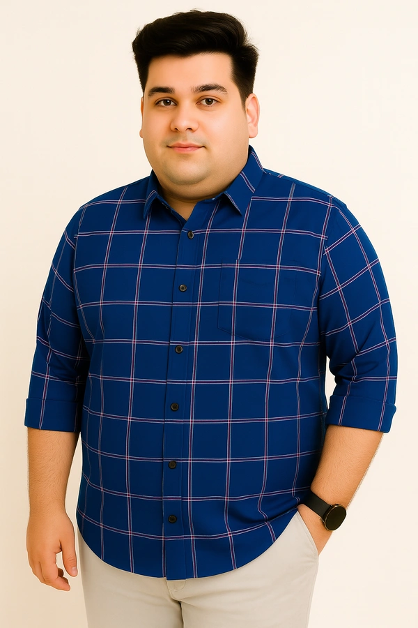 Ekstra EKSTRA Casual Shirts Plus Size Full Sleeves Checks CE008 - 4XL