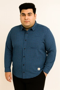 Ekstra EKSTRA Casual Shirts Plus Size Full Sleeves Micro Checks CE009 - 4XL