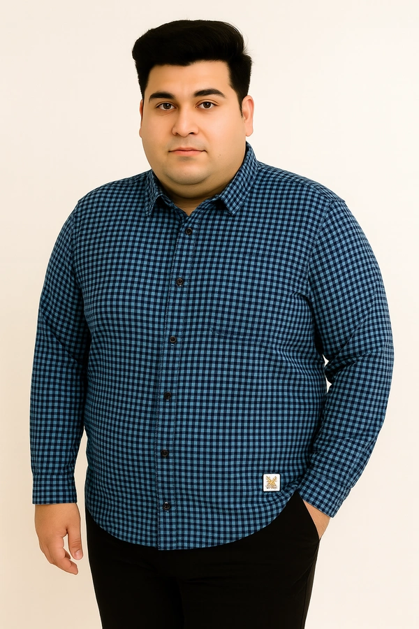 Ekstra EKSTRA Casual Shirts Plus Size Full Sleeves Micro Checks CE009 - 4XL