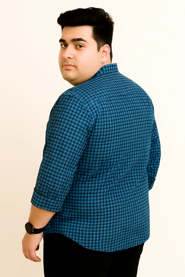 Ekstra EKSTRA Casual Shirts Plus Size Full Sleeves Micro Checks CE009 - 4XL
