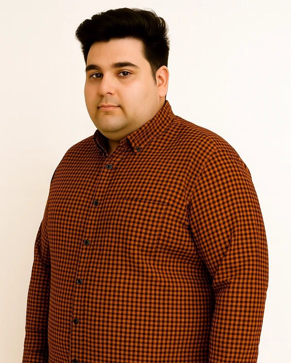 Ekstra EKSTRA Casual Shirts Plus Size Full Sleeves Micro Checks CE010 - 4XL