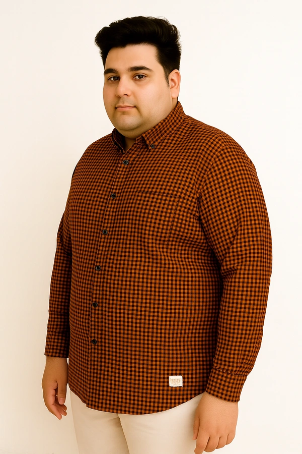 Ekstra EKSTRA Casual Shirts Plus Size Full Sleeves Micro Checks CE010 - 4XL