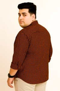 Ekstra EKSTRA Casual Shirts Plus Size Full Sleeves Micro Checks CE010 - 4XL