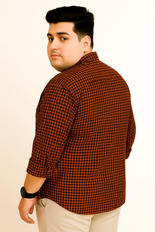 Ekstra EKSTRA Casual Shirts Plus Size Full Sleeves Micro Checks CE010 - 4XL