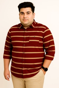 Ekstra EKSTRA Casual Shirts Plus Size Full Sleeves Stripes CE011 - 4XL