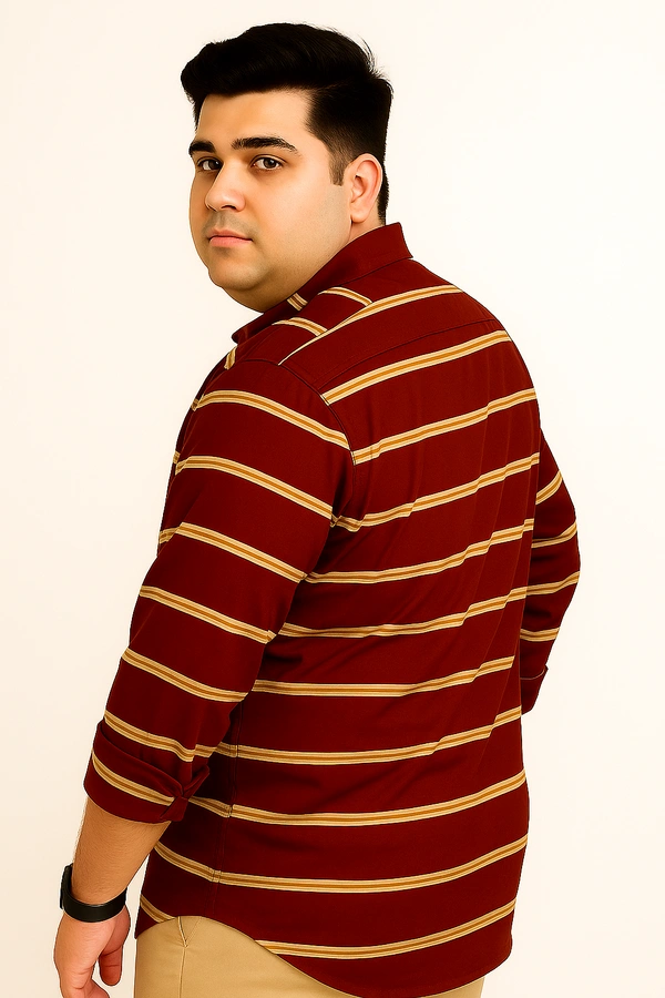 Ekstra EKSTRA Casual Shirts Plus Size Full Sleeves Stripes CE011 - 4XL