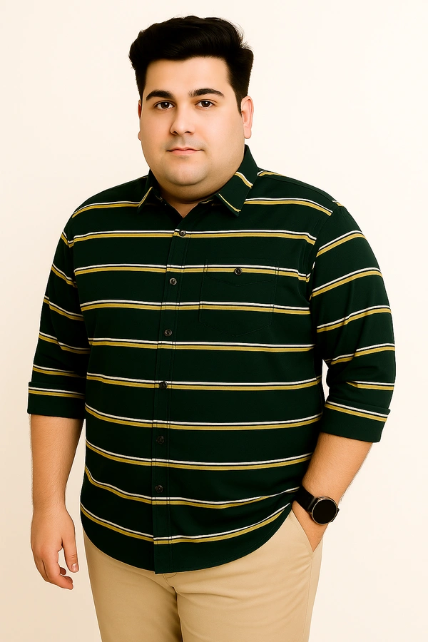 Ekstra EKSTRA Casual Shirts Plus Size Full Sleeves Stripes CE012 - 4XL