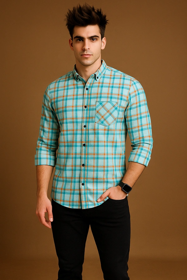 Mr Cuffs MR CUFFS Casual Shirts Full Sleeves Checks CMC013 - M