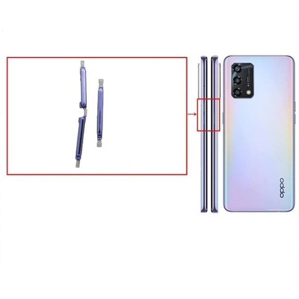 For Oppo Reno 6 Lite CPH2365 External Side Power On Off Volume Outer Rubber Key Button