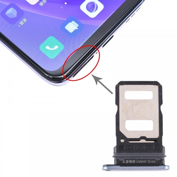 For Vivo Y73s V2031A SIM Card Tray + SIM Card Slot Holder (Black)