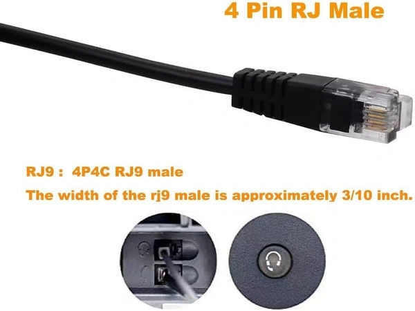 Rj9 Male To Dual 3.5 Mm Female  Adapter, VoiP Audio Adapter, PC Headphone Cable, Suitable For Office Rj9 Headsets