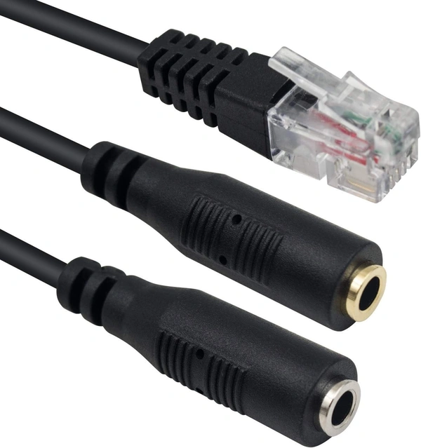 iSparehub For PC Headset RJ9/RJ10/Rj22 RJ9 to Dual 3.5mm Adapter- ,Not RJ11