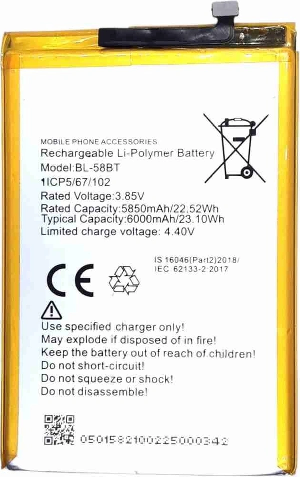 For Tecno Pouvoir 4 Pro  BL-58BT Battery Replacement Battery 