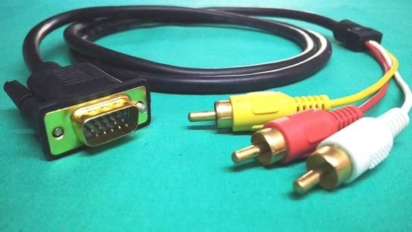 VGA to RCA Cable , VGA 15 Pins Male to 3 RCA Male PC / TV Video Cable Connector