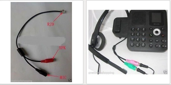 iSparehub Rj9 Male To Dual 3.5 Mm Female Adapter, VoiP Audio Adapter, PC Headphone Cable, Suitable For Office Rj9 Headsets