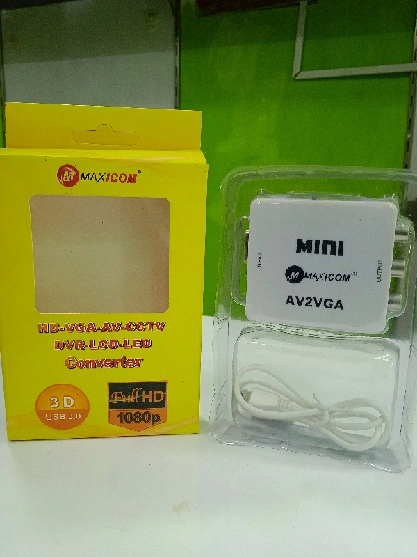 Mini AV2VGA HD-VGA-AV-CCTV DVR-LCD-LED Converter MAXICOM1080p - 