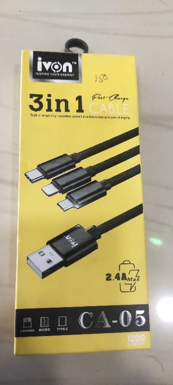3 In 1 Charging Cable 2.4A CA-05