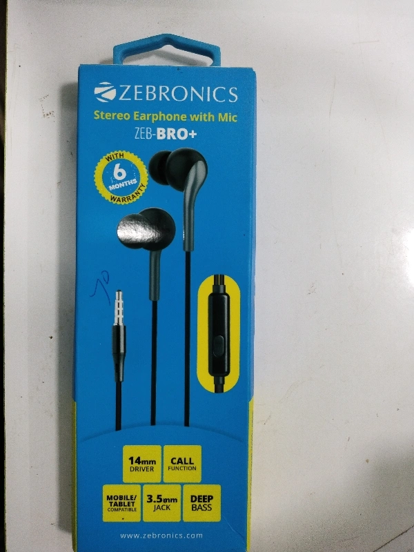 ZEBRONIC stereo Earphone With Mic ZEB-BRO+