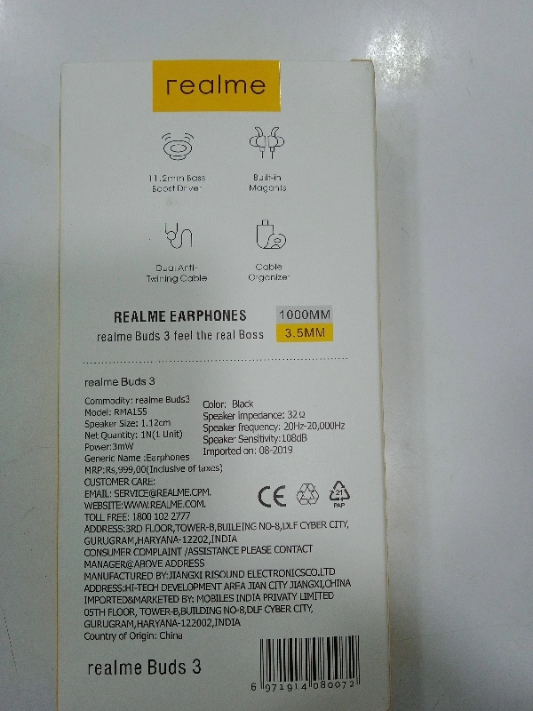 Realme Head Set Buds 3 - yellow