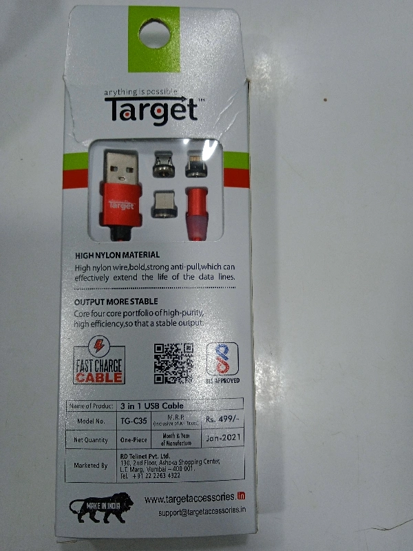 Target 3 In 1 Usb Cable Magnet