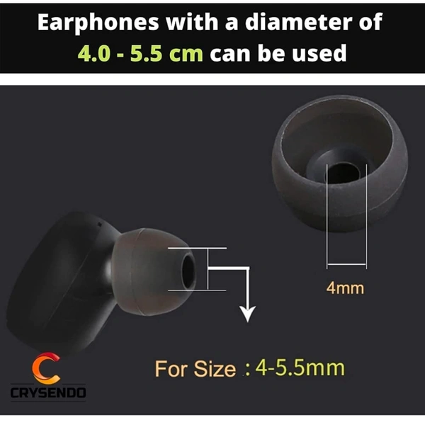 rysendo Soft Silicone Multi Color Rubber Earbuds Tips Eartips Earpads in Earphones and Bluetooth Compatible with Sennheiser Skullcandy Samsung Sony JBL Mi Beats Medium Size 10 Pcs Pack Black