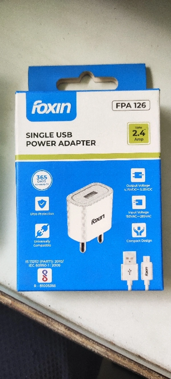 Foxin Single USB Charger  V8 type