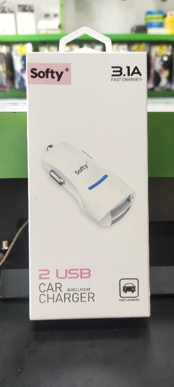 Softy Car Charger 3.1AMP Fast Charger (3 in 1) 