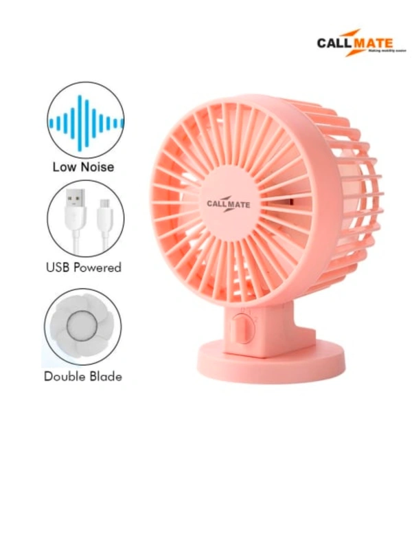 Callmate USB Fan Double Blade(pink)