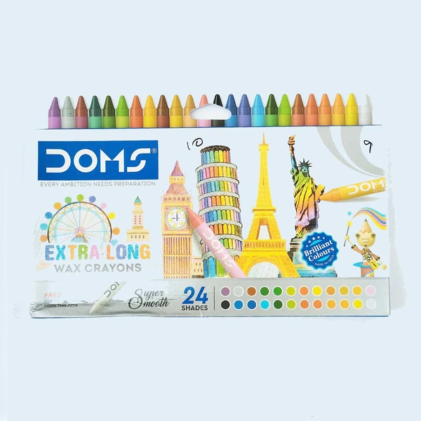 Doms Extra Long Wax Crayons 24 Shades 1U