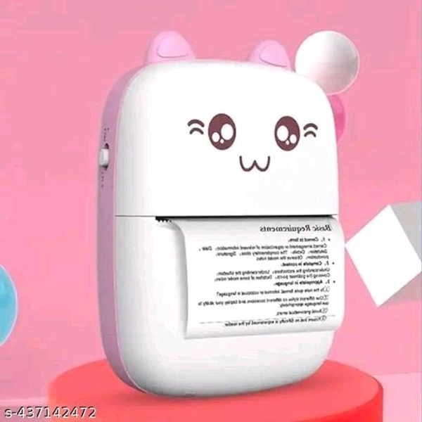 Portable Mini Thermal Printer - Wireless, Inkless Bluetooth Printer - - White, 11cm×8.1cm×3.8cm