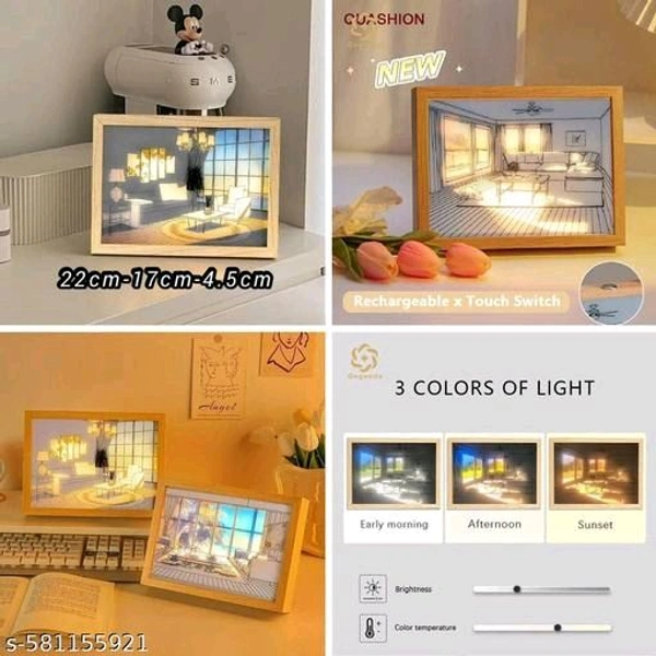 KRISHNAVALLY Light Painting LED Illuminated Photo Frame – Simulated Sunlight Japanese Anime Style Wall Art – Modern Decorative Indoor Light Art for Bedroom, Living Room - Free Size