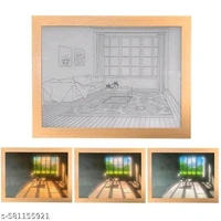 KRISHNAVALLY Light Painting LED Illuminated Photo Frame – Simulated Sunlight Japanese Anime Style Wall Art – Modern Decorative Indoor Light Art for Bedroom, Living Room - Free Size
