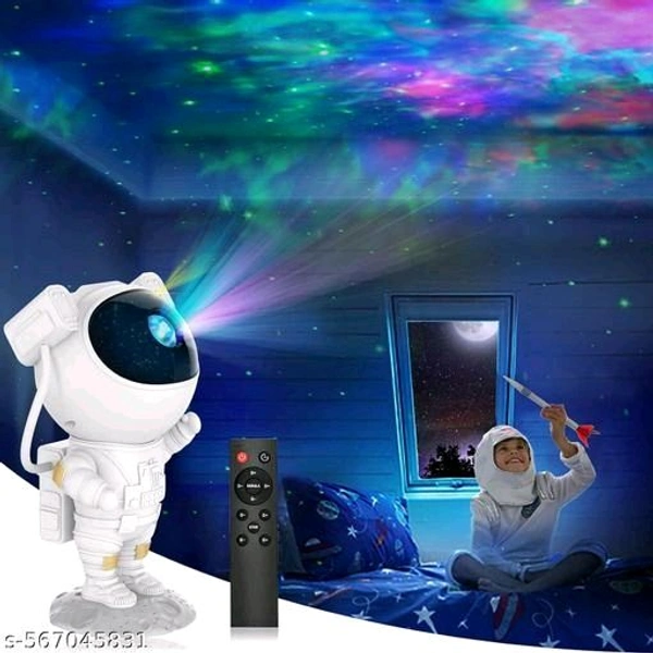 Astronaut Galaxy Projector with Remote Control - 360° Adjustable Timer Kids Astronaut Nebula Night Light, for Gifts,Baby Adults Bedroom, Gaming Room, Home and Party (Corded Electric) - White, Free Size