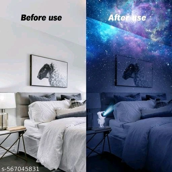 Astronaut Galaxy Projector with Remote Control - 360° Adjustable Timer Kids Astronaut Nebula Night Light, for Gifts,Baby Adults Bedroom, Gaming Room, Home and Party (Corded Electric) - White, Free Size