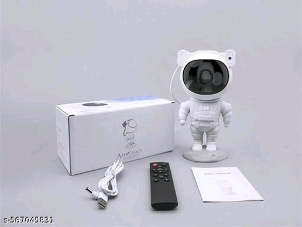 Astronaut Galaxy Projector with Remote Control - 360° Adjustable Timer Kids Astronaut Nebula Night Light, for Gifts,Baby Adults Bedroom, Gaming Room, Home and Party (Corded Electric) - White, Free Size