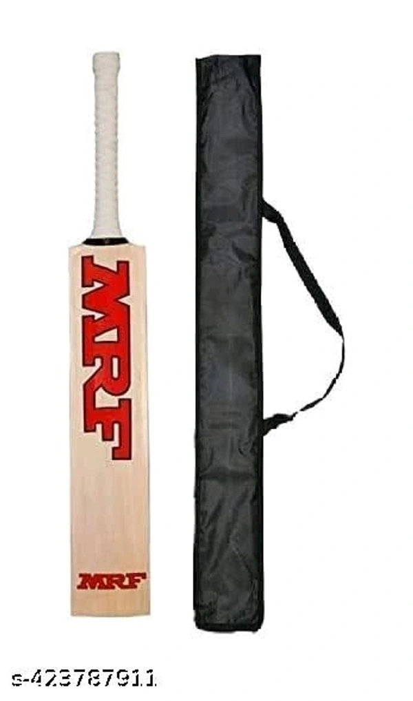 KIDS SIZE-06, Cricket Bat Popular Willow Size-06 For SOFT Tennis Ball, Rubber Ball, , Plastic Ball With Black Cover. Size-06, age 12-14 years boys and girls. - Free Size